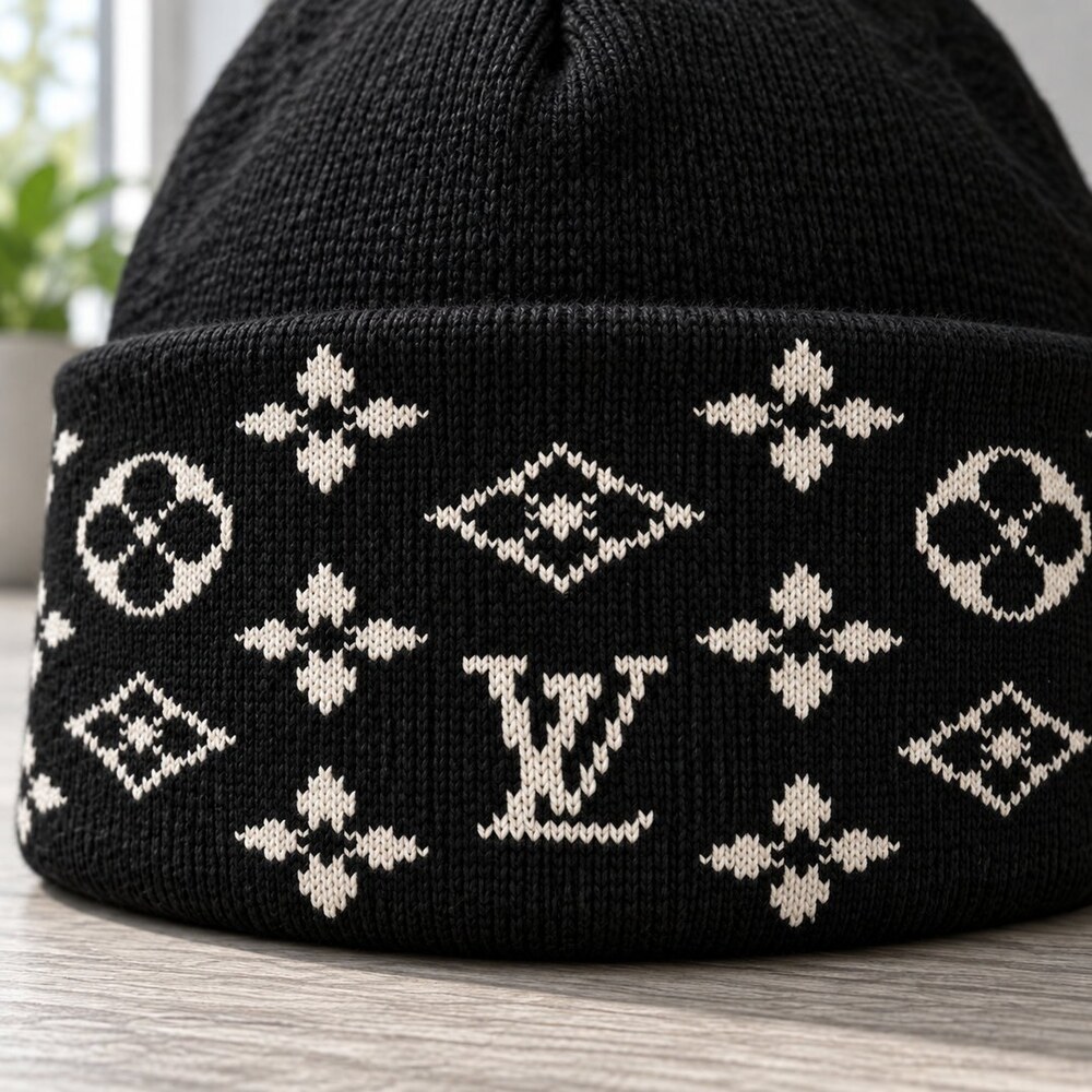 Louis Vuitton Black Monogram Beanie - Picture 5 of 6